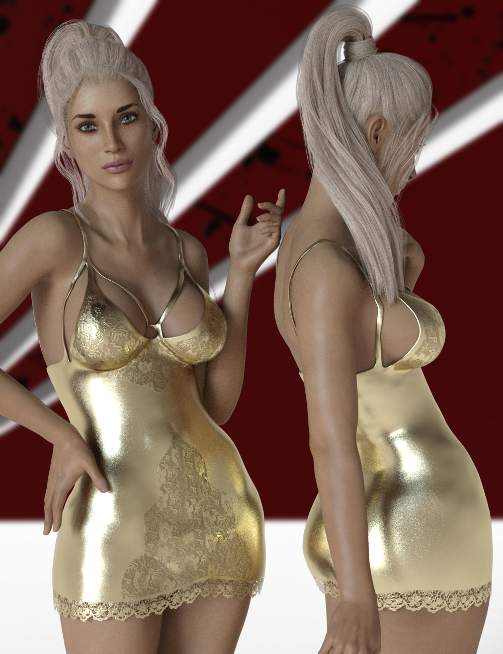 X-Fashion Lace Babydoll for Genesis 3 Females (InStyle)